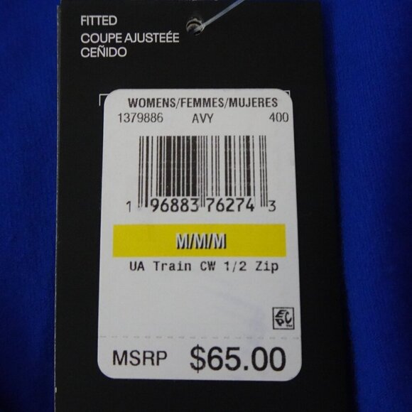 Under Armour 1/2 Zip Top Women's Size M Blue Cold Weather Training Fitted - Picture 9 of 11